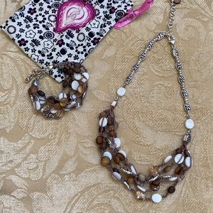 Brighton silver necklace and matching bracelet